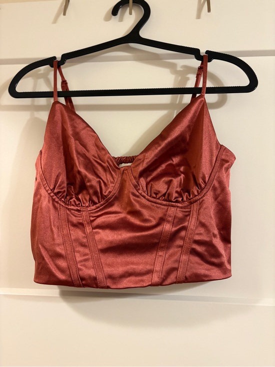 willow & root Tops - Satin Bustier Camisole in Rust